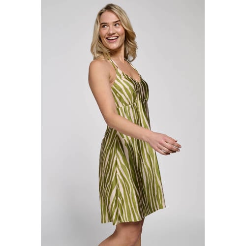 ten Cate Beach TC WOW halter strandjurk groen/ecru afbeelding