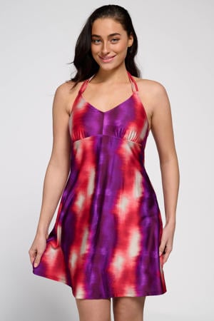 halter strandjurk paars/rood
