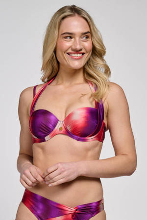 voorgevormde beugel bikinitop paars/rood