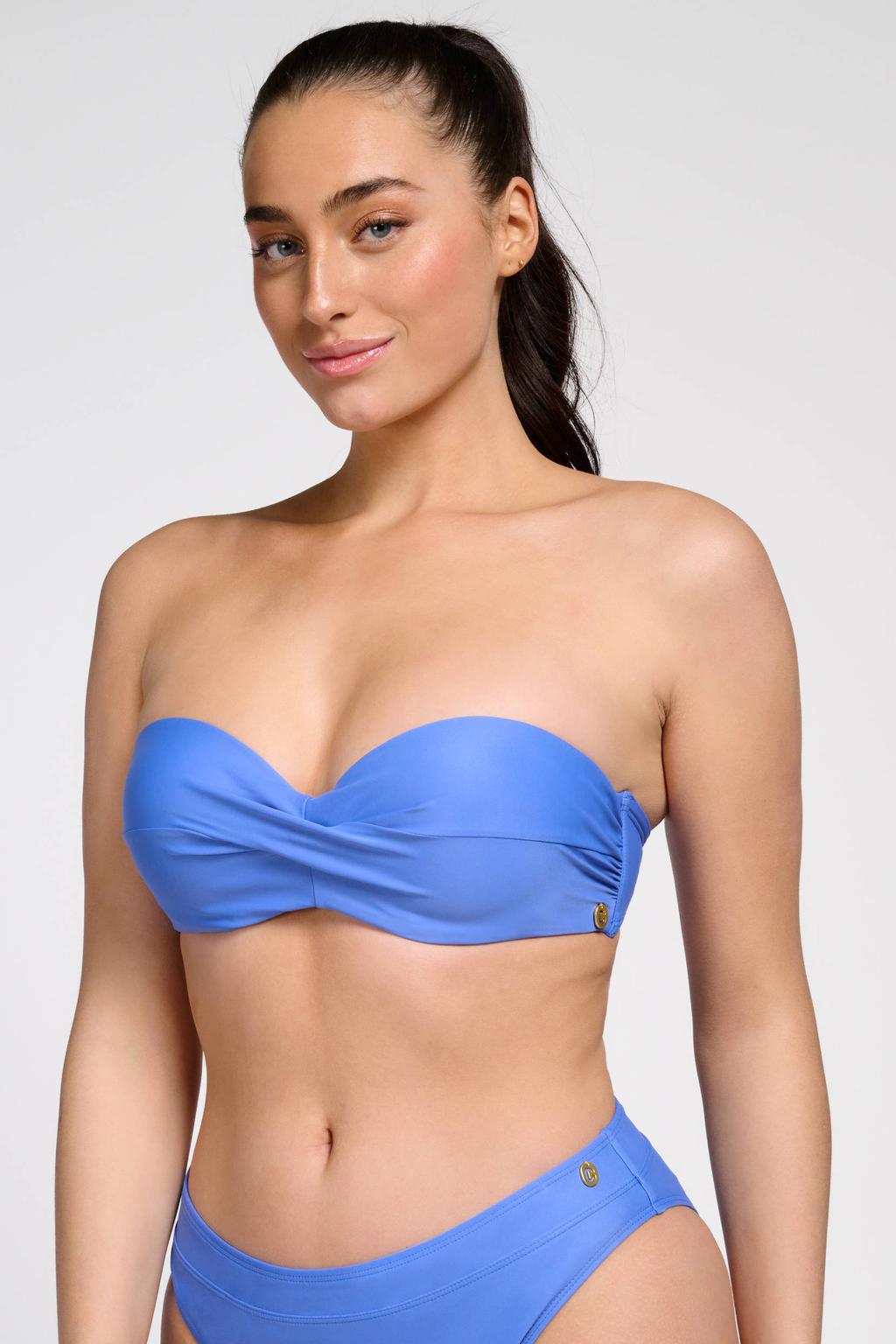 ten Cate Beach TC WOW voorgevormde strapless bandeau bikinitop blauw