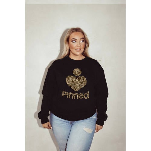 Pinned by K Curve sweater zwart afbeelding