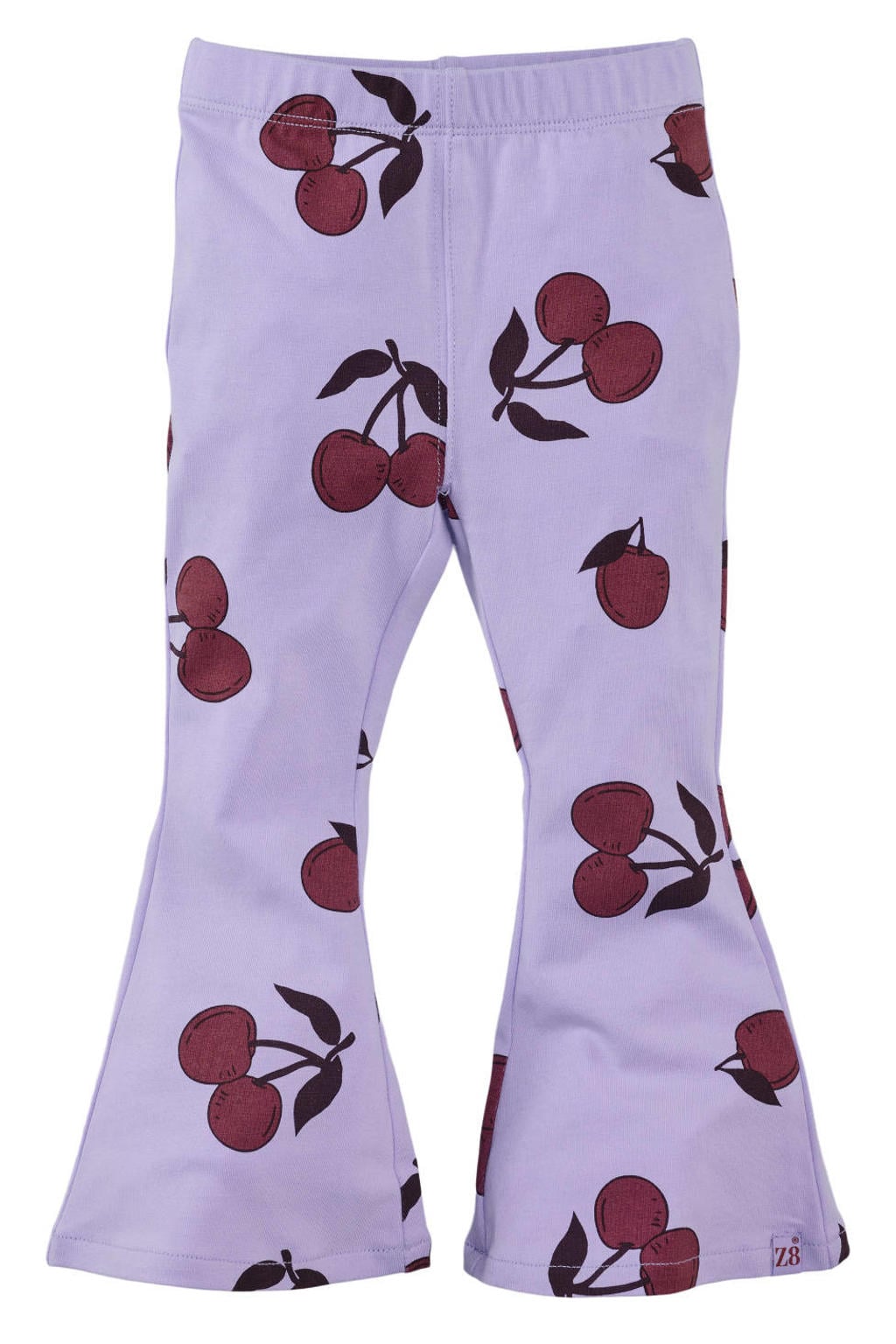 Lilakleurige meisjes Z8 mini flared broek Nicolien van stretchkatoen met regular waist en elastische tailleband