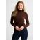 Anytime jersey top met gedrapeerd detail donkerbruin