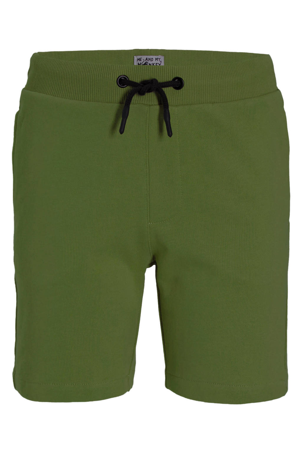 Kakikleurige jongens Me & My Monkey sweatshort met regular fit, regular waist en elastische tailleband met koord