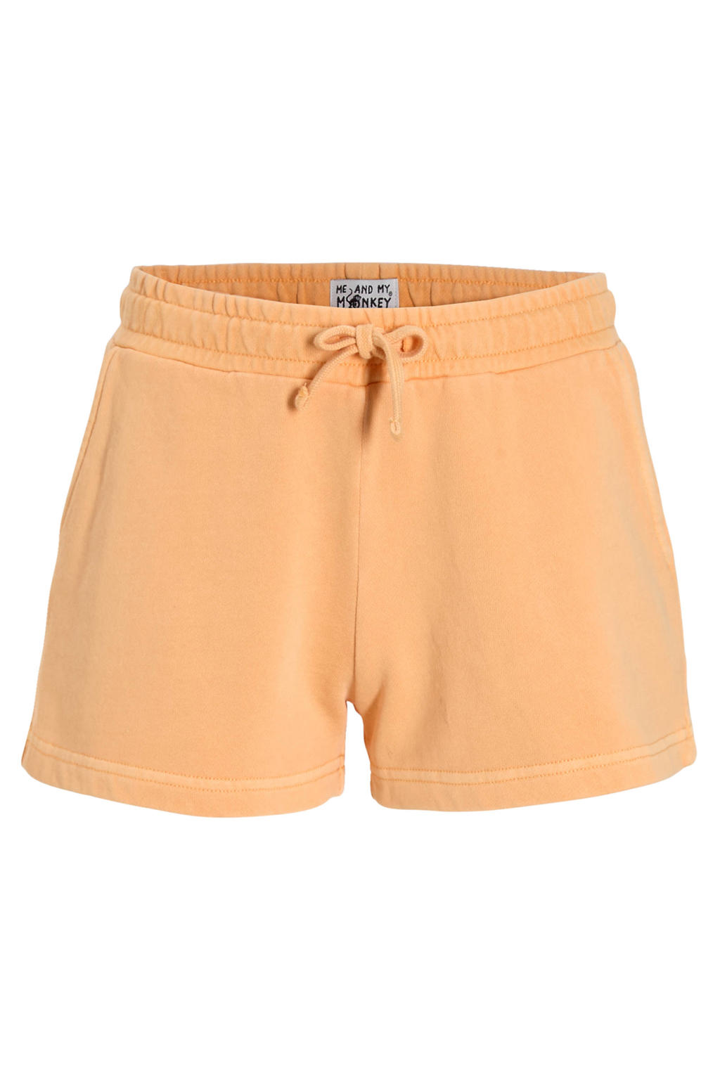 Oranje meisjes Me & My Monkey regular sweatshort van katoen met elastische tailleband met koord