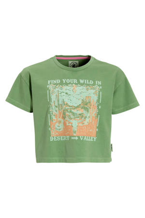 boxy T-shirt Honey groen