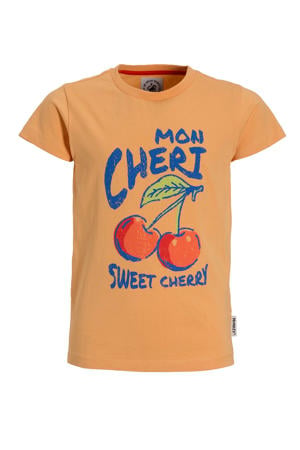 regular T-shirt Ruby met backprint oranje