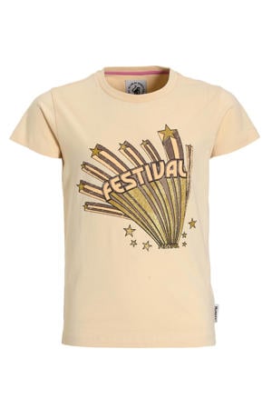 regular T-shirt Chloe ecru met glitter