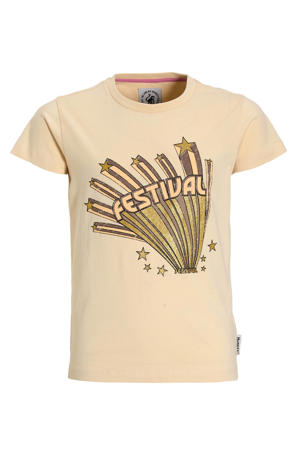 regular T-shirt Chloe ecru met glitter