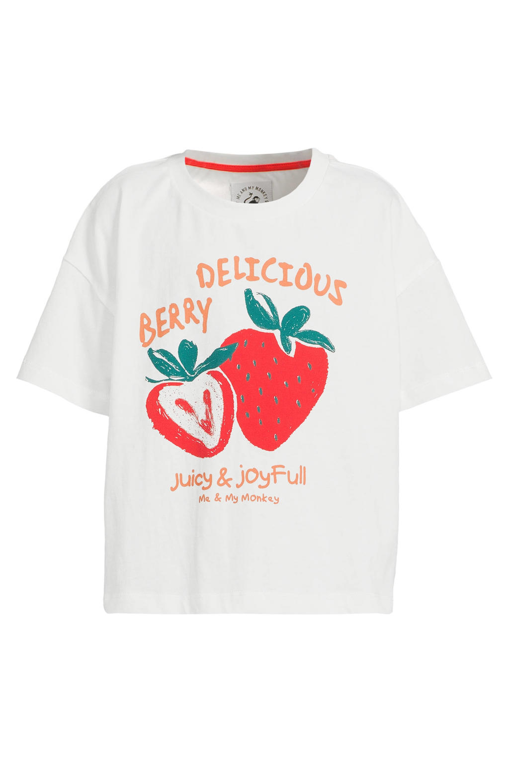 Witte meisjes Me & My Monkey boxy T-shirt Zoe met korte mouwen