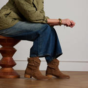 thumbnail: Manfield suède enkellaarzen cognac