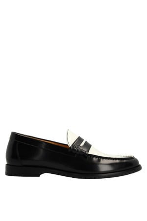 leren loafers zwart/wit