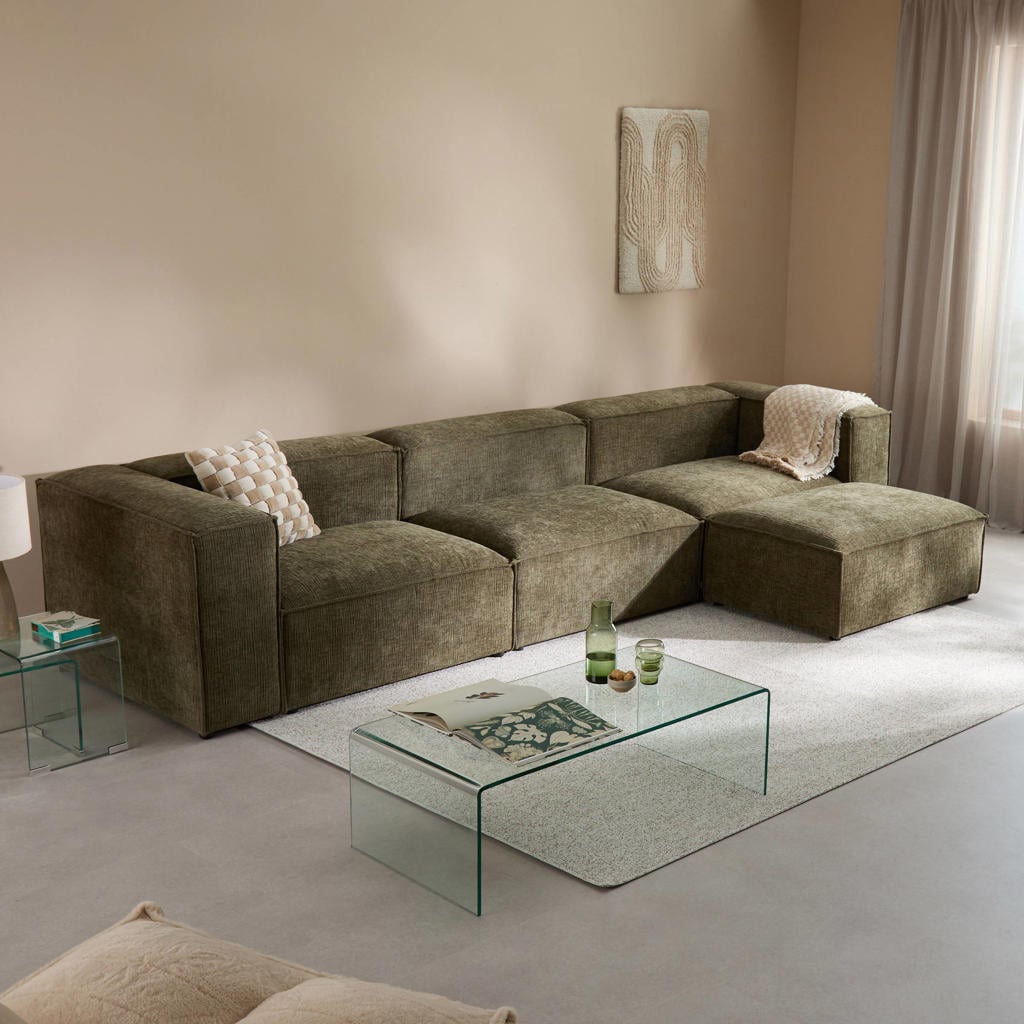 NOUS Living 4-zitsbank Igor - donkergroen