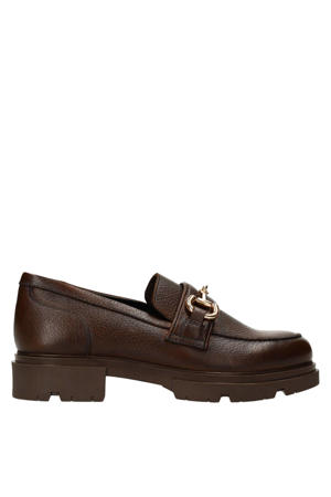 chunky leren loafers donkerbruin