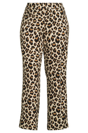 straight fit broek met tape detail panterprint