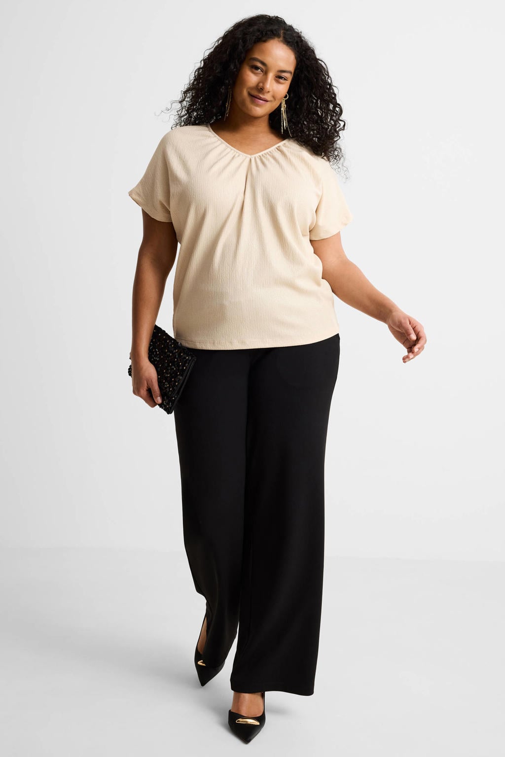 GREAT LOOKS wide leg broek zwart