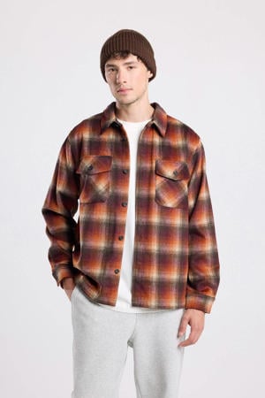 overshirt met wol oranje