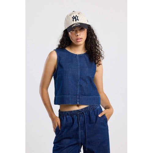 America Today denim mouwloze top dark blue denim afbeelding