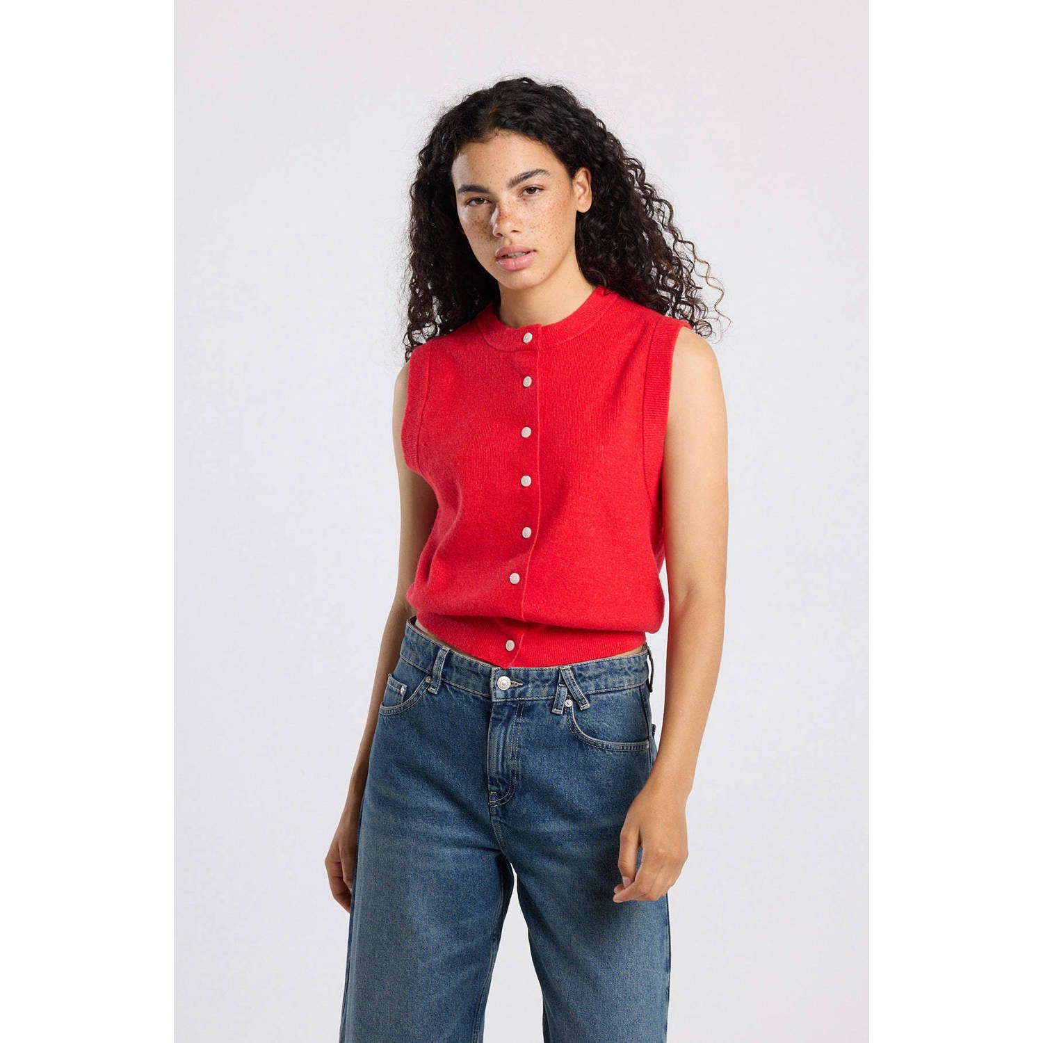 America Today gilet rood gebreid