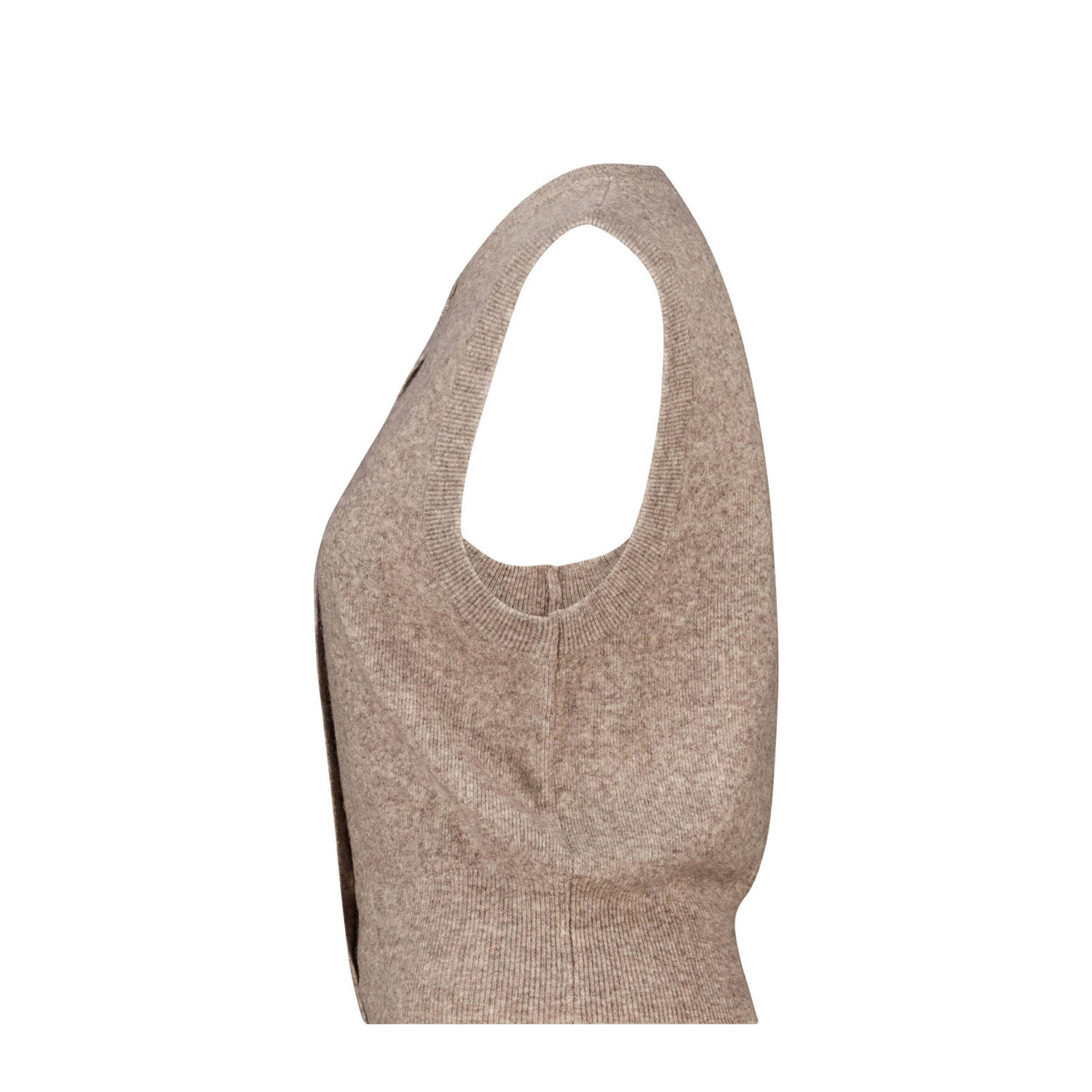 America Today gilet taupe gebreid