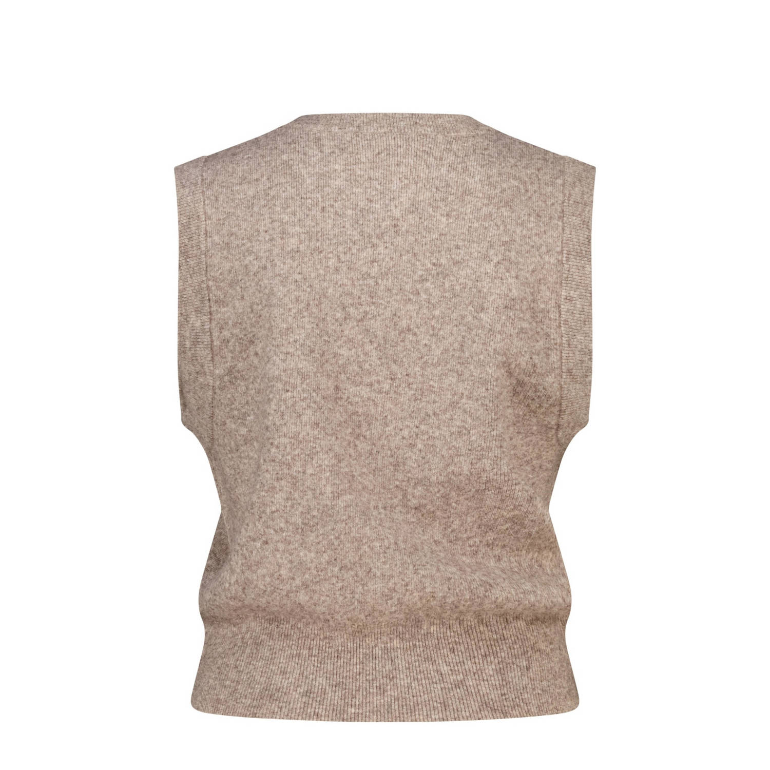 America Today gilet taupe gebreid