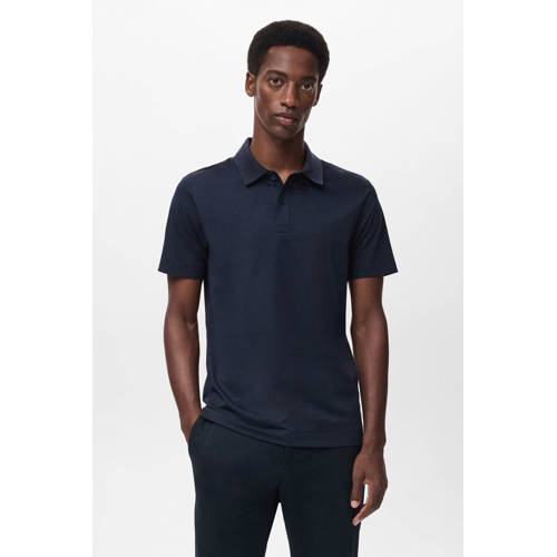 Mango Man slim polo donkerblauw afbeelding