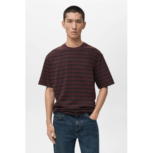 Mango Man relaxed T-shirt donkerrood afbeelding