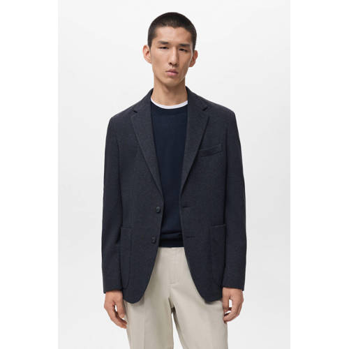 Mango Man colbert gebreid blauw afbeelding