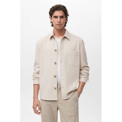 Mango Man overshirt beige afbeelding