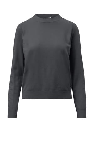 pullover trui antraciet fijn gebreid