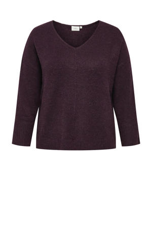 pullover met wol donkerrood