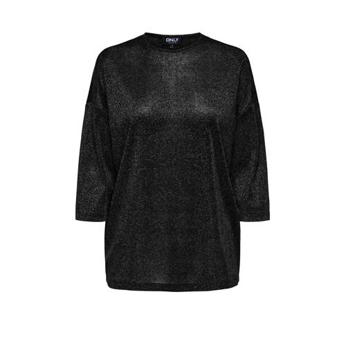 ONLY CARMAKOMA top zwart met lurex afbeelding