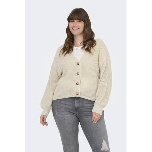 ONLY CARMAKOMA vest beige gebreid afbeelding