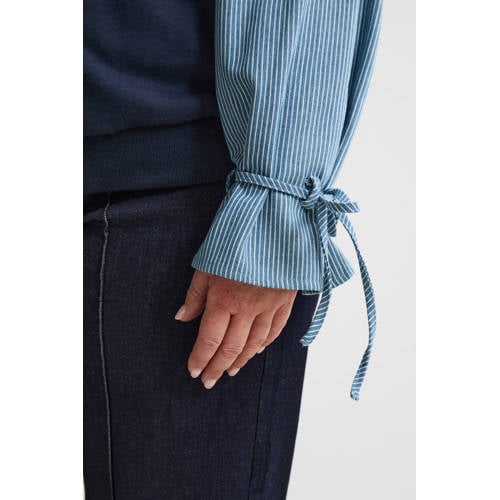 ONLY CARMAKOMA high waist wide leg jeans dark blue denim afbeelding