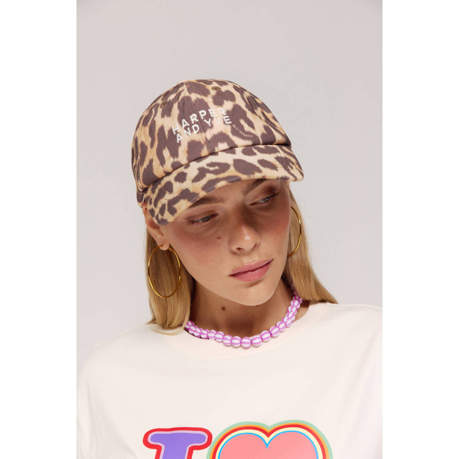 HARPER & YVE pet met panterprint bruin