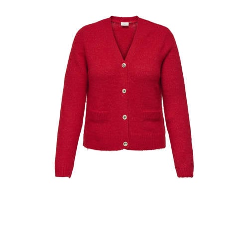 ONLY CARMAKOMA gebreid vest rood afbeelding