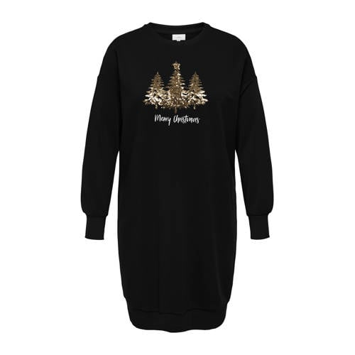 ONLY CARMAKOMA sweatjurk met pailletten zwart afbeelding