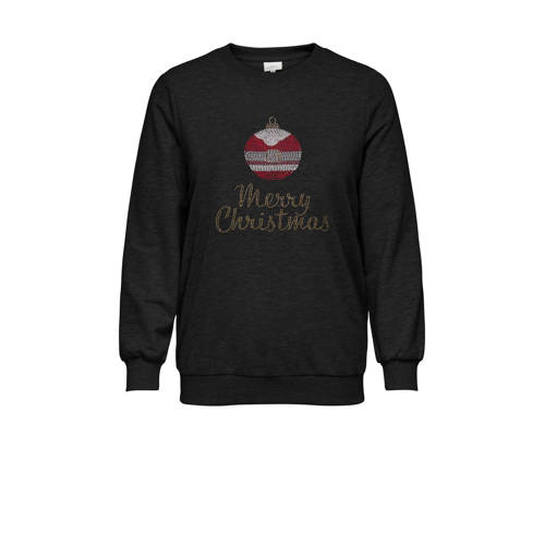 ONLY CARMAKOMA kersttrui zwart met pailletten afbeelding