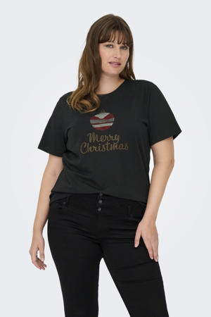 T-shirt zwart met glitter