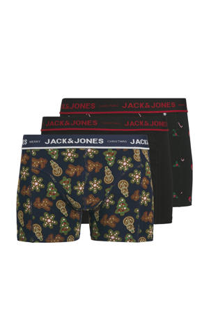 boxershort JACGINGERBREAD (set van 3) met kerstprint