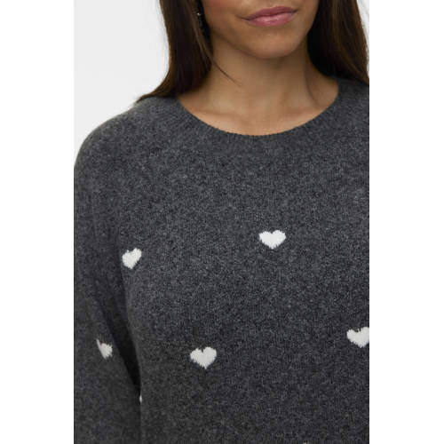 VERO MODA CURVE trui met hartjes zwart gebreid afbeelding