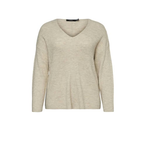 VERO MODA CURVE gebreide trui ecru met lurex afbeelding
