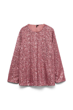 top roze met pailletten