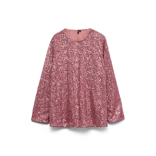 VERO MODA CURVE top roze met pailletten afbeelding