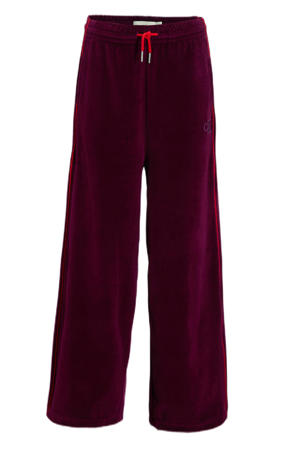 fluwelen Wide leg casual broek paars