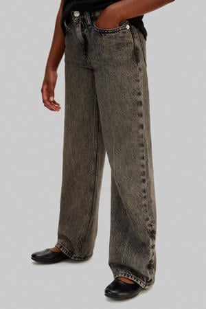 relaxed wide leg jeans black denim
