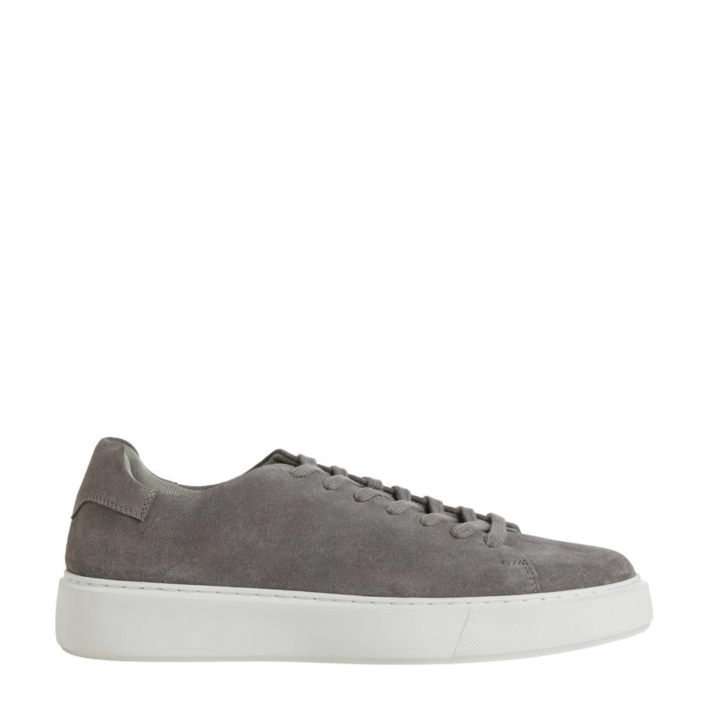 Grijze heren JACK & JONES JFWStockholm suède sneakers met veters