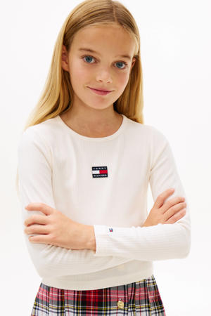longsleeve wit rib gebreid