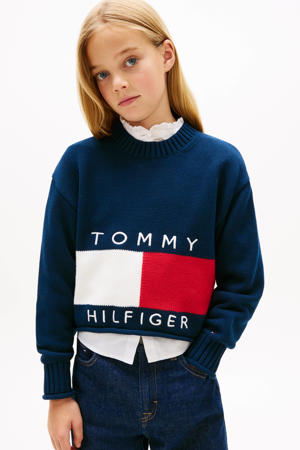 trui donkerblauw gebreid