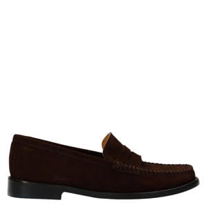 suède loafers donkerbruin